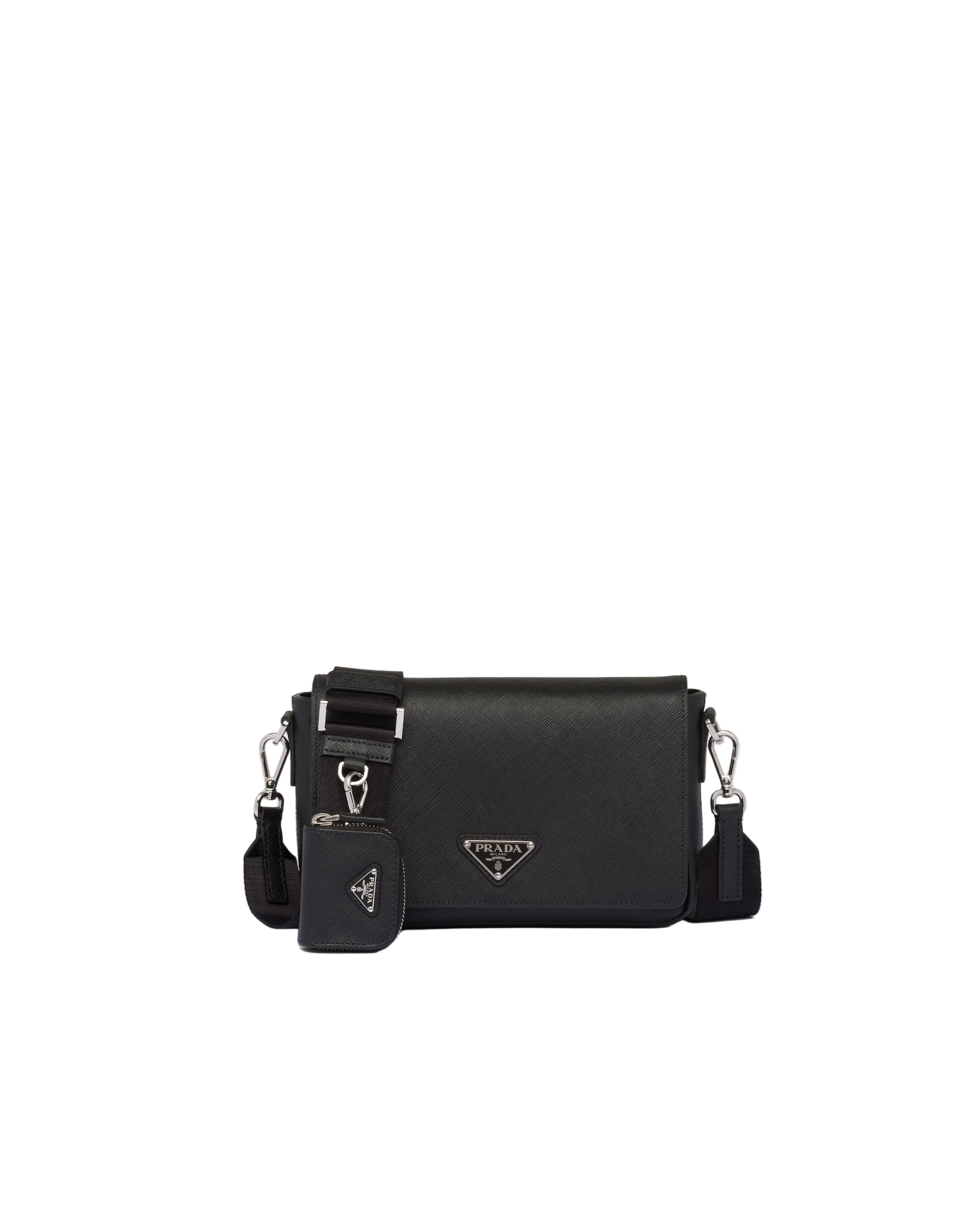 Sacoche Prada porté épaule en cuir Saffiano