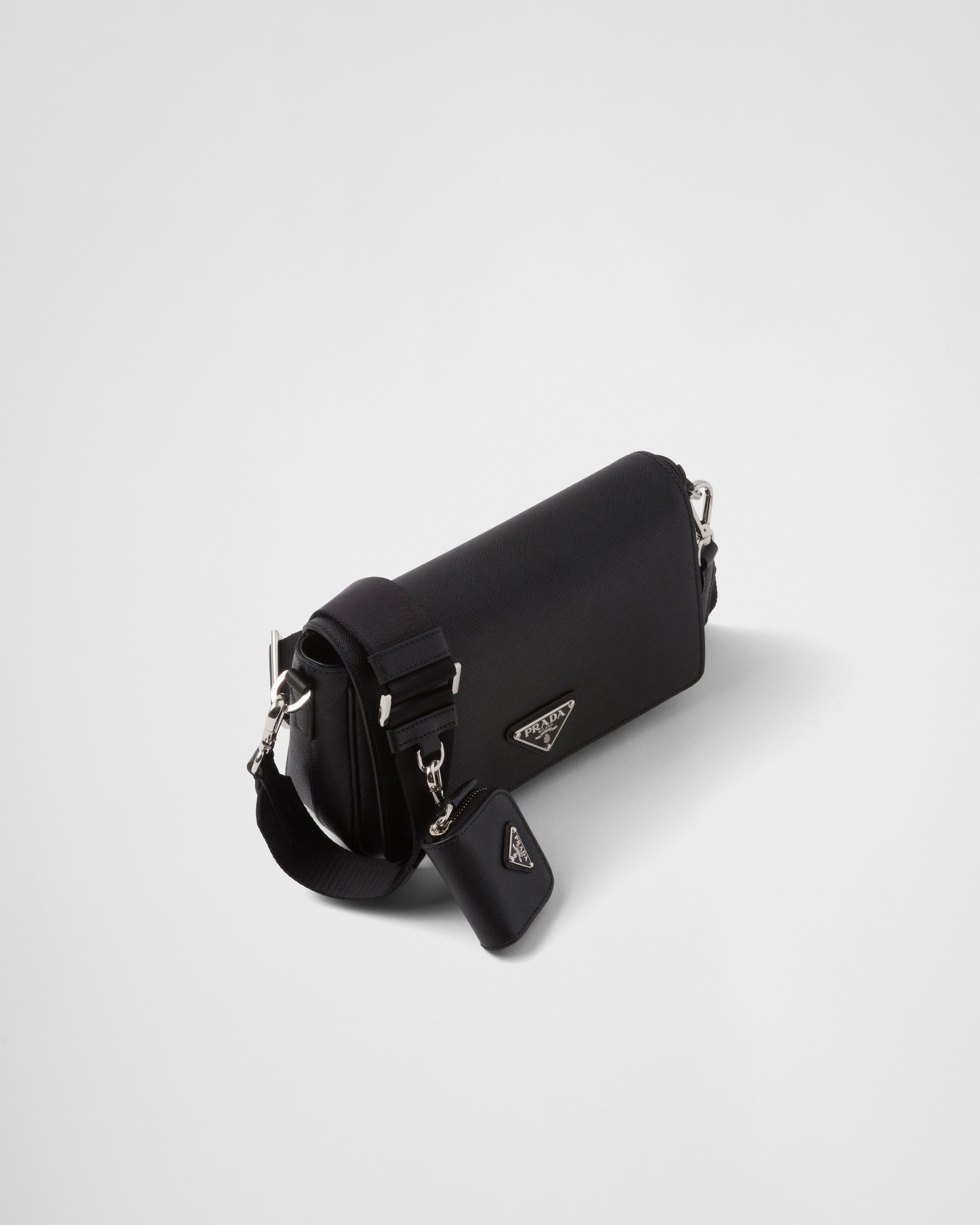 Sacoche Prada porté épaule en cuir Saffiano