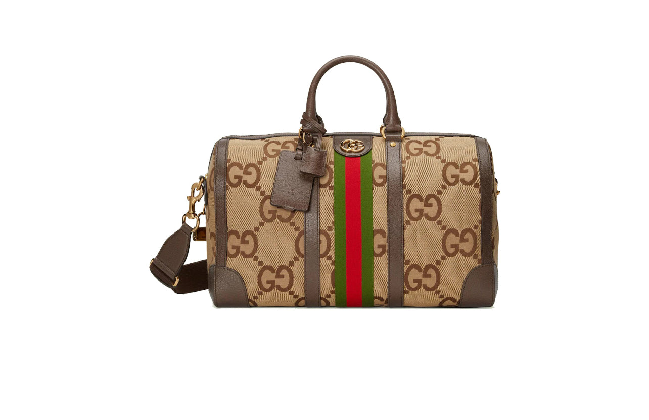 Sac de sport Gucci Jumbo GG camel/ébène