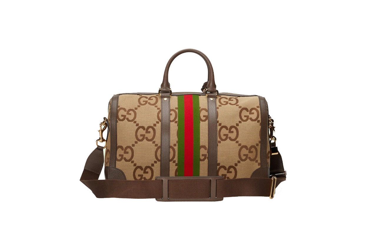 Sac de sport Gucci Jumbo GG camel/ébène