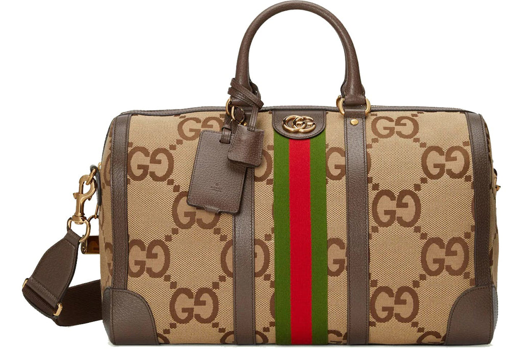 Sac de sport Gucci Jumbo GG camel/ébène