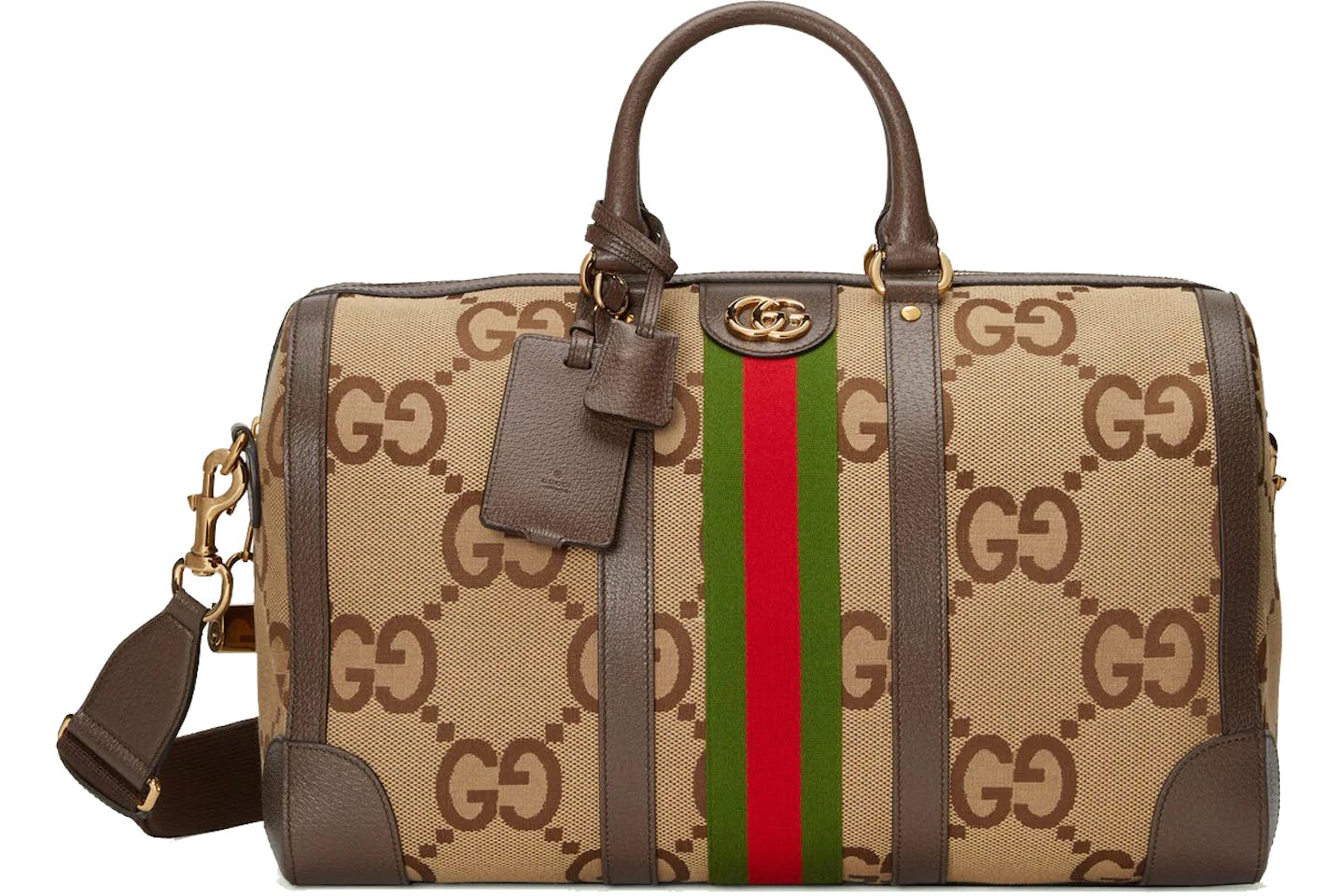 Sac de sport Gucci Jumbo GG camel/ébène