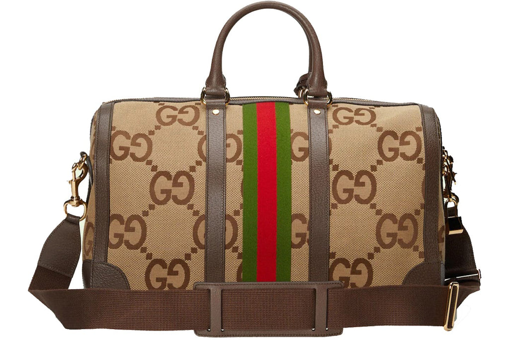 Sac de sport Gucci Jumbo GG camel/ébène