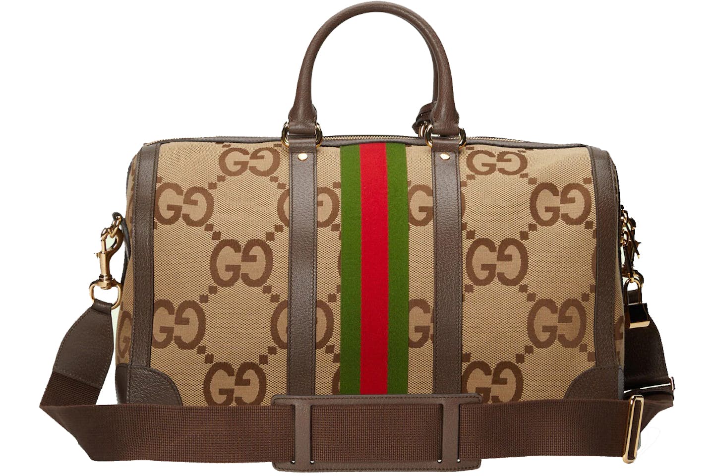 Sac de sport Gucci Jumbo GG camel/ébène