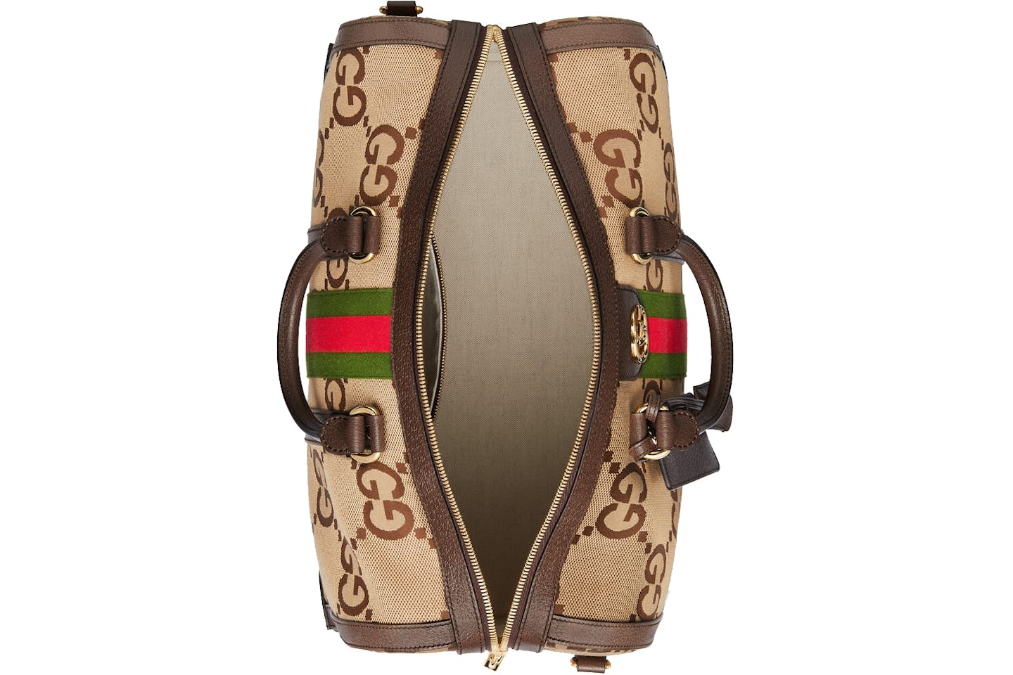 Sac de sport Gucci Jumbo GG camel/ébène